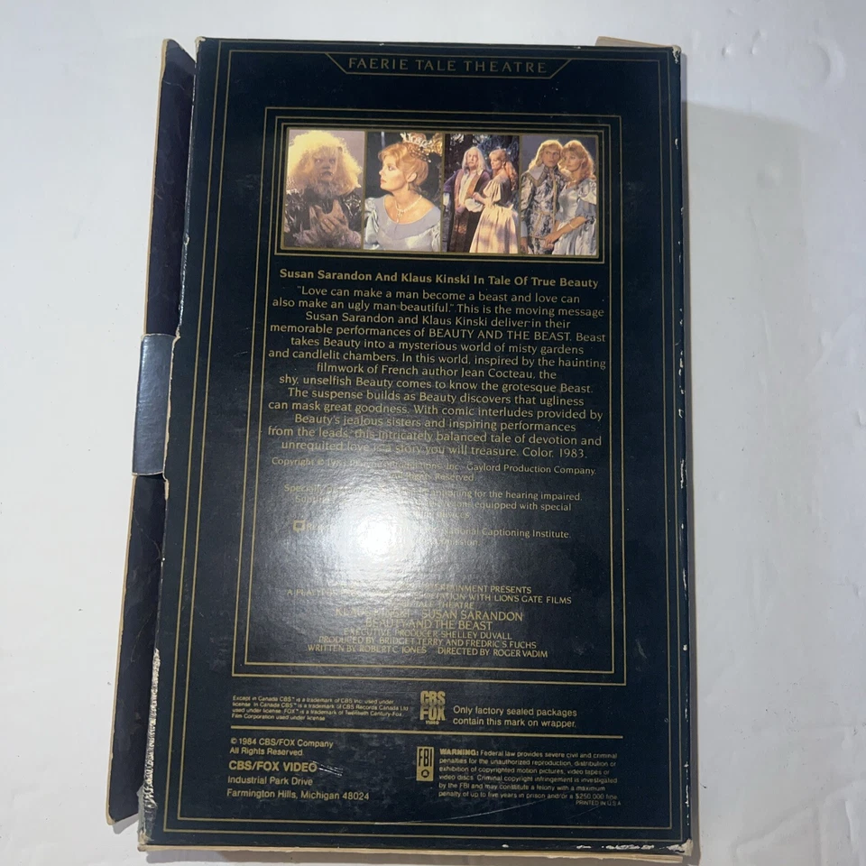 Faerie Tale Theatre Beauty And The Beast VHS 1987 Hi-Fi Stereo - Image 2 of 4