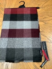 MEN'S FRAAS THE SCARF COMPANY MADE IN GERMANY RED/CHARCOAL PLAID 78" x 13"
