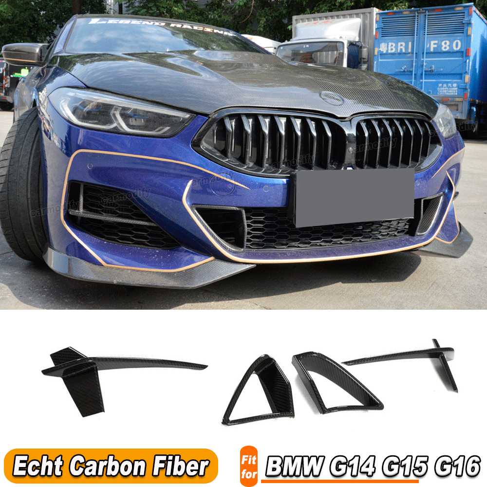 Für BMW G14 G15 G16 Carbon Front Stoßstangen Canards Flossen Splitter Spoiler