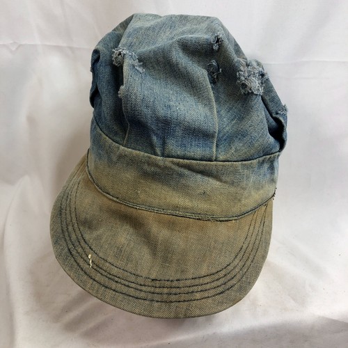 Antique Vintage Denim Railroad Engineer Hat Cap Workw… - Gem