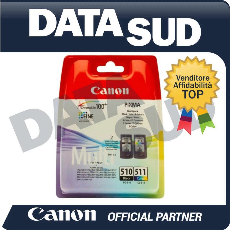 Canon Cartucce Inkjet MultiPack PG-510,CL-511 Originali Nero + Tri-Colore - Imagen 1 de 1