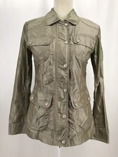 Geox Respira Tan Nylon Full Zip Snap Button Jacket Women’s Size 4