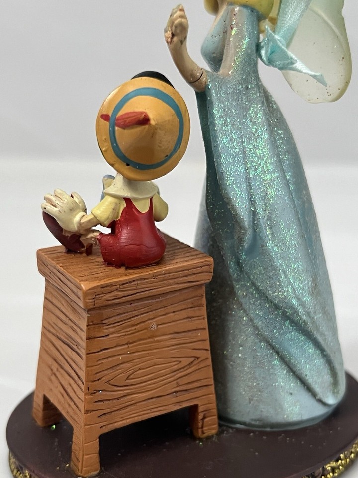 RARE Disney Store Sketchbook Pinocchio & Blue Fairy Christmas Ornament