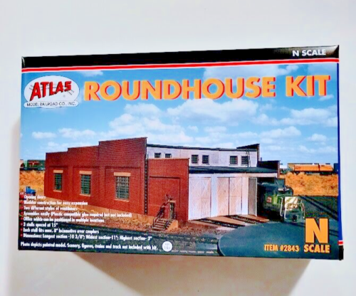 Atlas #2843 Roundhouse Kit - 3 Stalls - N Scale - New in Box! - Afbeelding 1 van 2