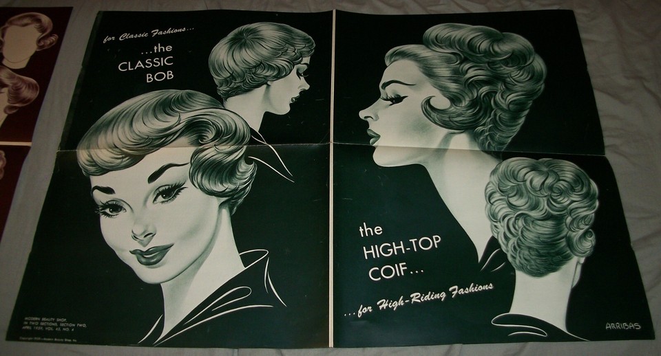 VINTAGE 50s60s MODERN STYLES VANCE MAGAZINE HAIRSTYLE ART POSTER