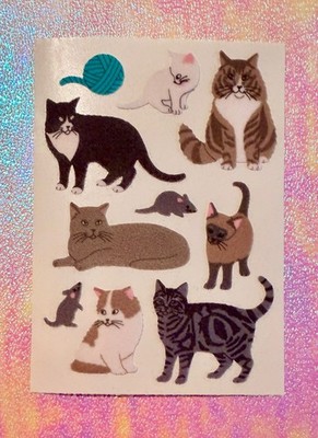 ORIGINAL FUZZY SANDYLION Sticker 90er 90s Vintage Maxi Bogen   Katzen    