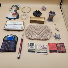 Ladies Boudoir Junk Drawer Lot Treasures  Trinkets Vintage Vanity Items Jewelry