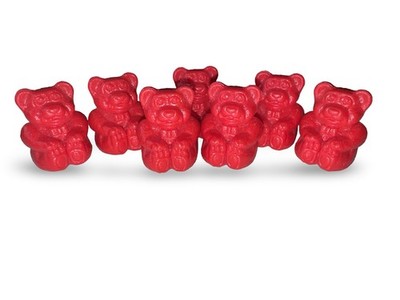 Vintage Teddy Bear Counters Red Plastic Math Manipulatives Bingo Lot 7