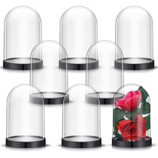 Plastic Dome Display Case Cloche Bell Jar with Base Clear for Collectibles Ro...
