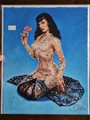 Olivia De Berardinis Paradis Signed Bettie Page Giclee 8x10 Print COA 2017