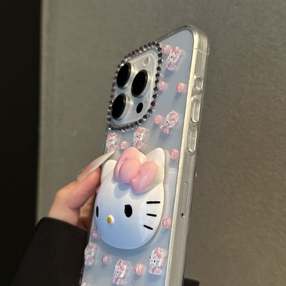 Bling 3D Cartoon Hello Kitty Case for Samsung Z Fold 7 6 5 4 3,Z