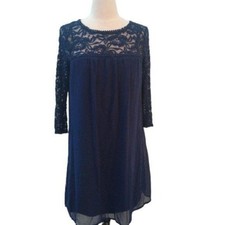 A.U.W. Navy Blue Lace Baby doll Dress,  size 4