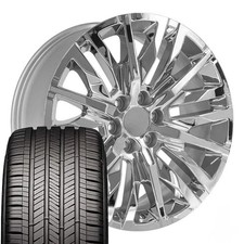 Oe Wheels Cv33 22x9 Chrome Rims Goodyear Eagle Touring Tires Set 6x139.7 28et