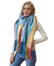 Oversized Chunky Scarf for Women Winter Warm Colorful Blanket Big Scarfs