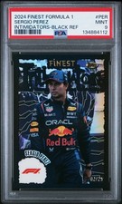 2024 TOPPS FINEST FORMULA 1 INTIMIDATORS BLACK REFRACTOR SERGIO PEREZ 2/25 PSA 9
