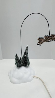 Dept 56 Snow Village Animated Reindeer Santa Sleigh  Up Up & Away  52593 Retired