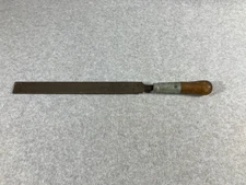 Vintage Nicholson 12” Double-Cut Hand Bastard File Wooden Lutz File Co Handle