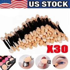 30Pcs Disposable Eyeshadow Brush, Double Ended Sponge Eye Shadow Applicator