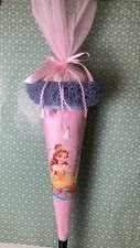 Schultüte 70 cm, Stoffhülle, Disney Prinzessin Belle, Handarbeit