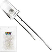 Novelty Place 100pcs 5mm White LED Diode Lights - Super Bright Clear Transparent