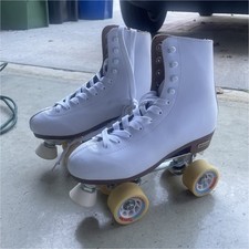 Chicago White Quad Roller Skates Ladies Size 9 Model 8601K Pro Star Wheels