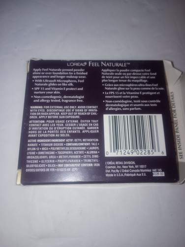 L'Oreal Feel Naturale Medium Transparent Powder SPF NIB .35 Oz - Picture 4 of 4