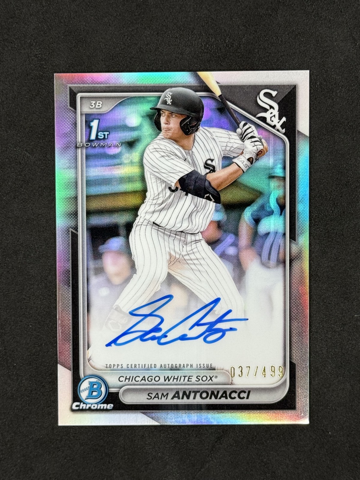 SAM ANTONACCI 2024 Bowman Draft Chrome Auto #CPA-SA Refractor /499 White Sox