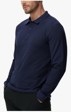 Men  s Polo Shirt Cotton Long Sleeve Golf Tennis Shirt for Casual Work Ultra Soft