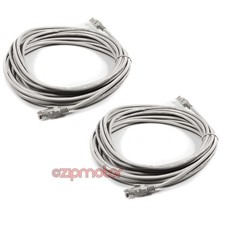 2X 50FT CAT5 CAT5E RJ-45 ETHERNET LAN NETWORK PATCH CABLE WHITE MODEM PS3 XBOX