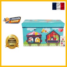 Coffre à Jouets Pliable Multicolore avec Siège Rembourré pour Kids - 65L