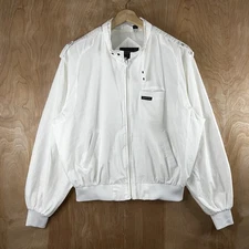 VINTAGE MEMBERS ONLY ICONIC RACER JACKET WHITE SIZE 46