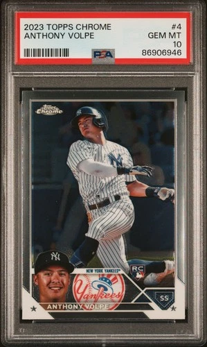 2023 TOPPS CHROME #4 ANTHONY VOLPE ROOKIE RC PSA 10