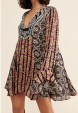 Free People "Fallin Into You" long sleeve tunic dress Size Large