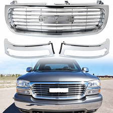 For 1999 2000-2006 Gmc Sierra 1500 2500 Yukon Xl Chrome Front Bumper Grille