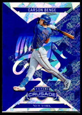 2025 Panini Crusade #26 Carson Benge Crusade Blue Cracked Ice