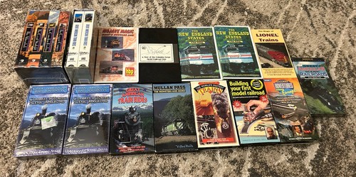 Lot Of 19 Vintage Train VHS Tapes Locomotive Railroad RARE LOOK