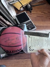 90s Shaquille O'Neal Signed Spalding Basketball Auto Goldin COA Stand & Plaque