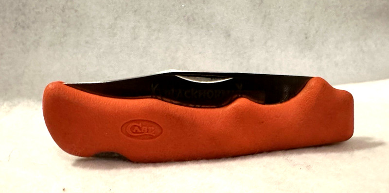 Case XX Folding Knife 2104L Blackhorn 3.5 Orange Grips Easy Takedown 4 Cleaning