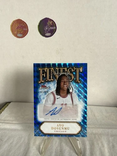 AYO DOSUNMU 2024-25 TOPPS FINEST BLUE GEOMETRIC CHICAGO AUTO /99