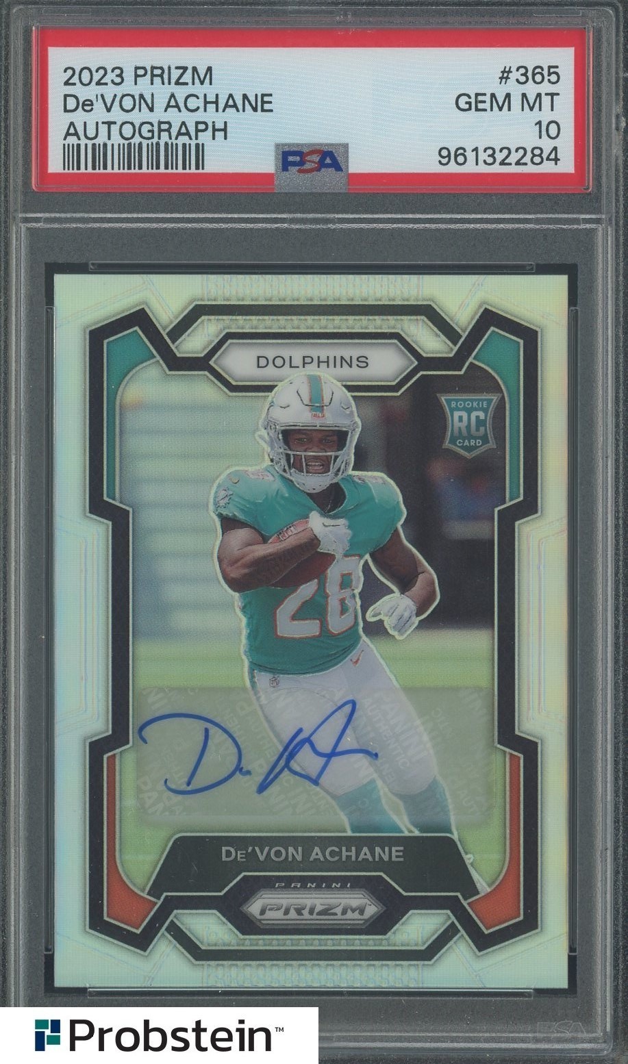 De'Von Achane Panini Prizm #365 Autograph