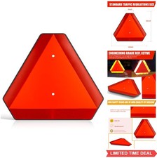 Slow Moving Vehicle Triangle Sign 14x16 Reflective Safety for Golf Cart