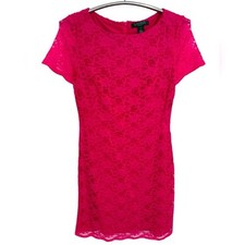 LAUREN RALPH LAUREN Pink Lace Overlay Short Sleeve Dress, Woman’s Size 6