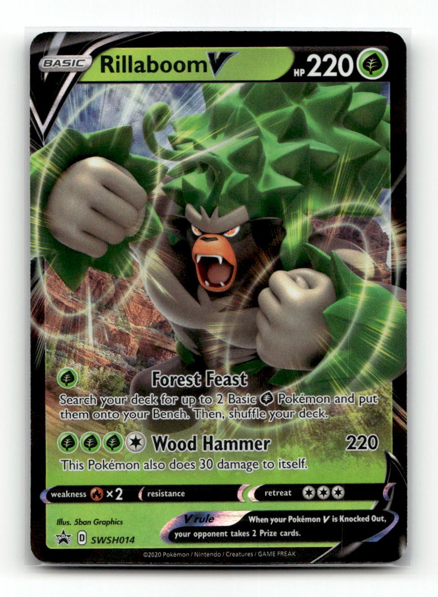 Rillaboom V SWSH014 Promo SWSH Black Star Pokemon Near Mint