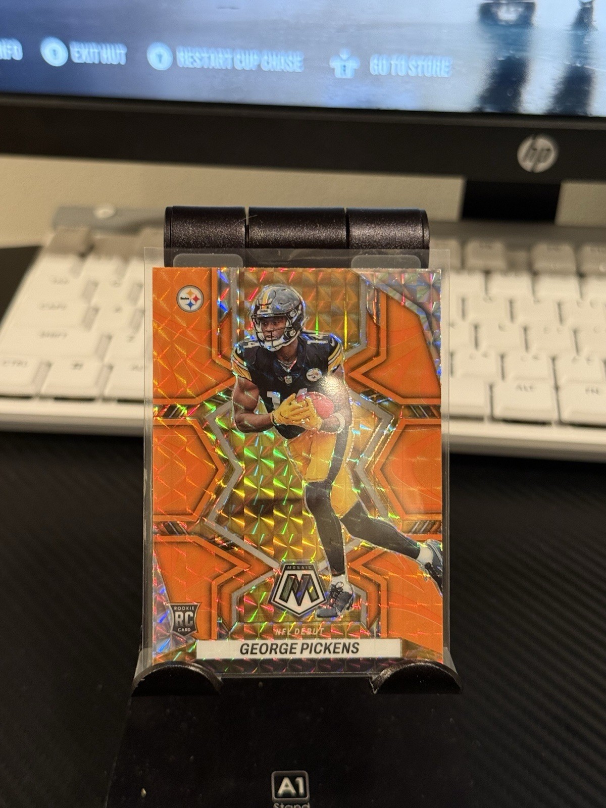 2022 Panini Mosaic George Pickens NFL Debut Reactive Orange Prizm Rookie RC #282