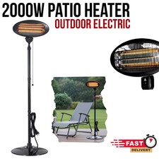 2000W Outdoor Patio Electric Heater Freestanding 3 Energy Efficient Heat Setting