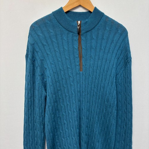 Bobby Jones Men 100% Baby Alpaca Cable Knit Sweater XL X-Large C053 -28 - Picture 8 of 14