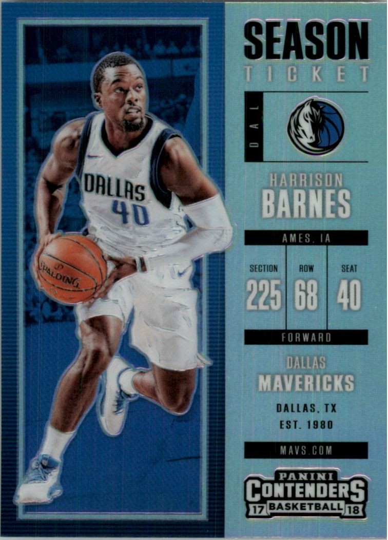 2017-18 Panini Contenders - Season Ticket Harrison Barnes #46 Premium Edition...