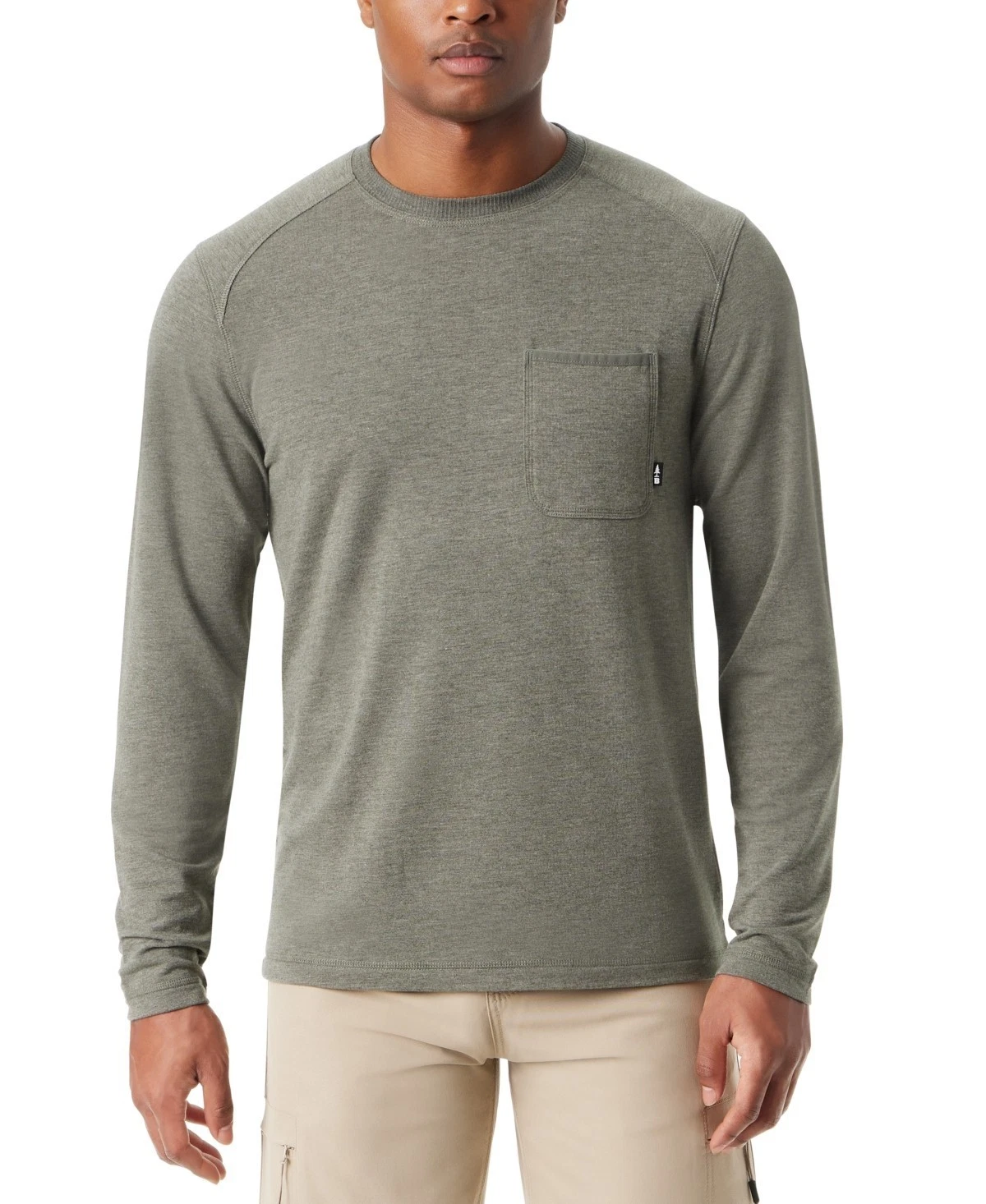 Bass Outdoor Shirt Mens Small Deep Depth Stretch Long Sleeve Crew Neck FTS158