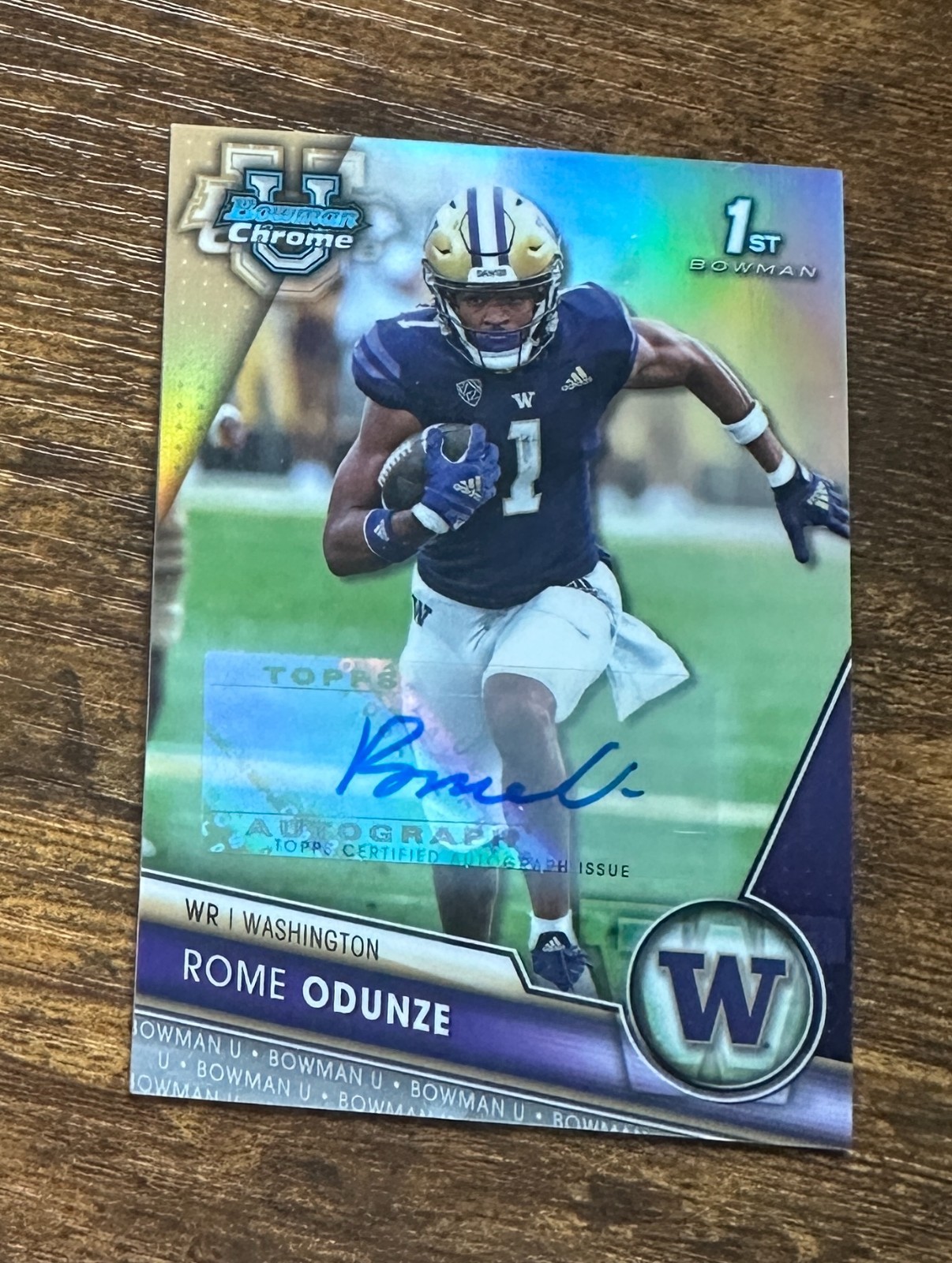 2023 Bowman Chrome University Auto Refractors #138 Rome Odunze /499 RC X15506