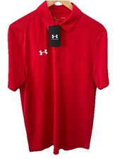 NWT Under Armour Performance Team Tech Loose Fit Red POLO Men's Polo Shirt sz M